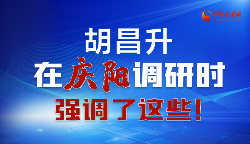 圖解|胡昌升在慶陽調(diào)研時強調(diào)了這些！