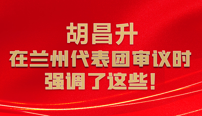 圖解|胡昌升在蘭州代表團審議時強調(diào)了這些！