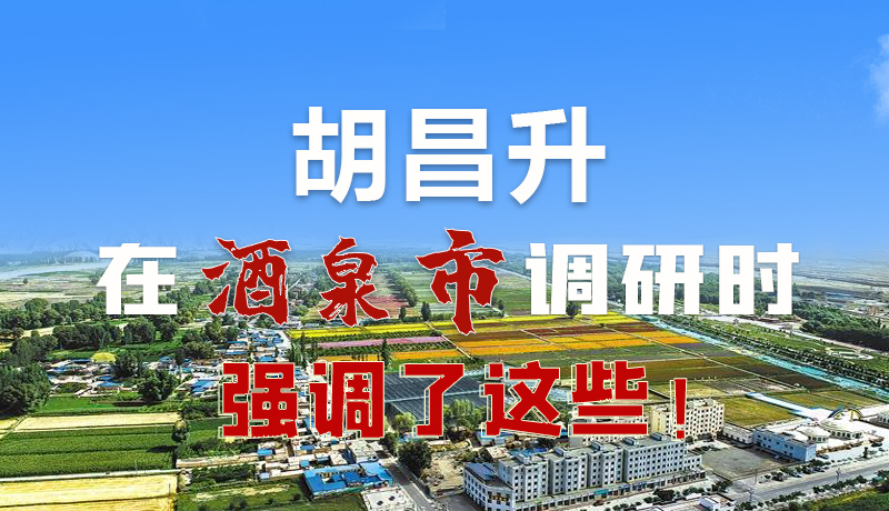 圖解|胡昌升在酒泉市調(diào)研時強調(diào)了這些！
