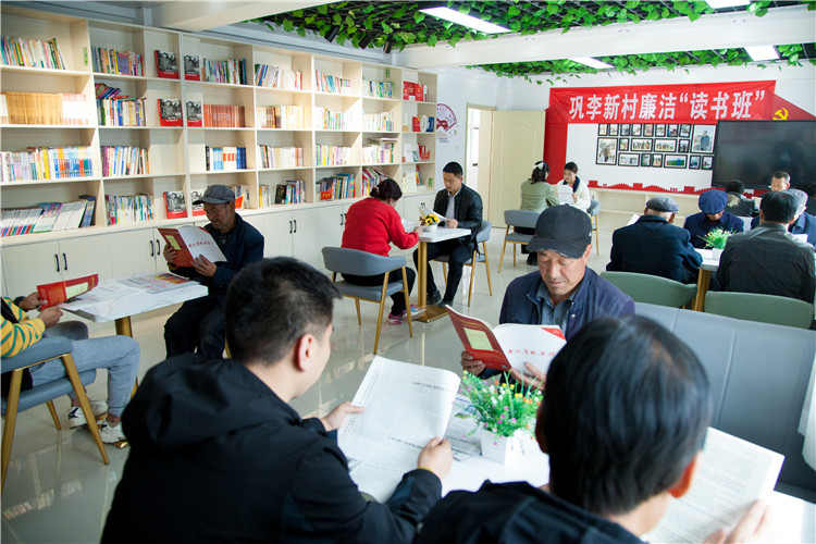 隴南市禮縣開展廉潔書籍進農(nóng)家書屋活動，圖為羅壩鎮(zhèn)鞏李新村舉辦的“廉潔讀書班”。.jpg