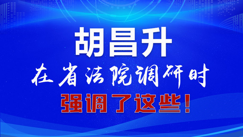 圖解|胡昌升在省法院調(diào)研時強調(diào)了這些！