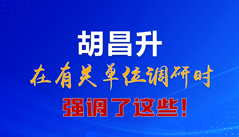 圖解|胡昌升在有關(guān)單位調(diào)研時(shí)強(qiáng)調(diào)了這些！