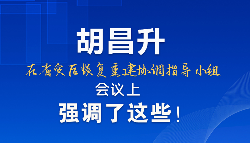 圖解|胡昌升在省災(zāi)后恢復(fù)重建協(xié)調(diào)指導(dǎo)小組會議上強(qiáng)調(diào)了這些！