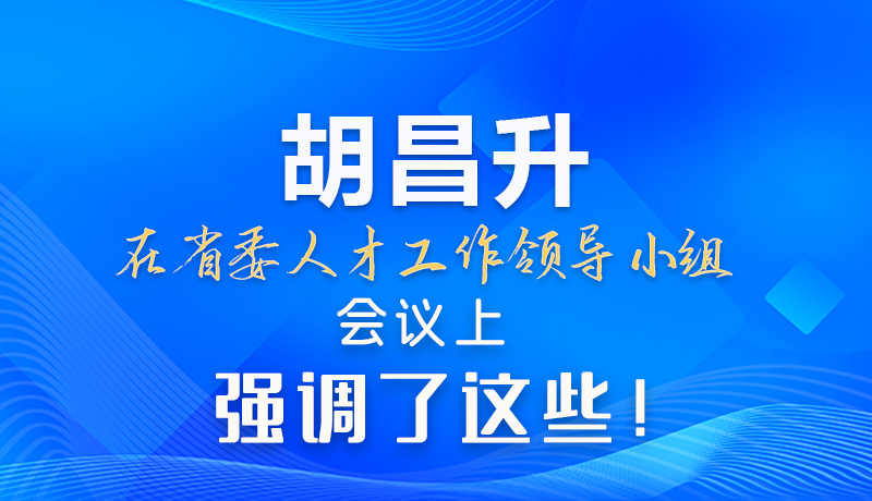 【甘快看】圖解|胡昌升在省委人才工作領(lǐng)導(dǎo)小組會(huì)議上強(qiáng)調(diào)了這些！