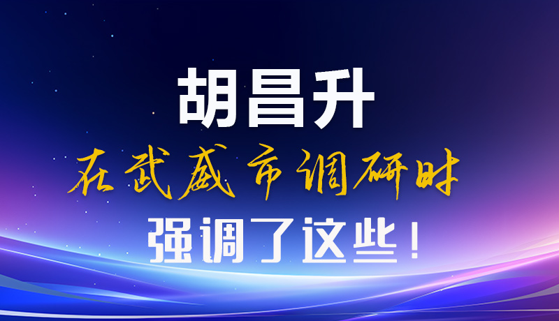 圖解|胡昌升在武威市調(diào)研時(shí)強(qiáng)調(diào)了這些！