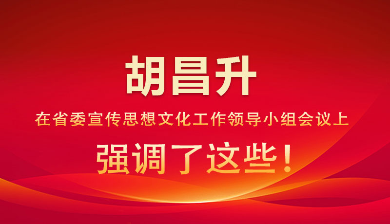 圖解|胡昌升在省委宣傳思想文化工作領導小組會議上強調(diào)了這些！
